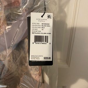 Adrianna Pappell size 10 Blush Matelasse Column Gown